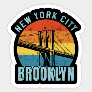 NYC Brooklyn Bridge Retro Sticker